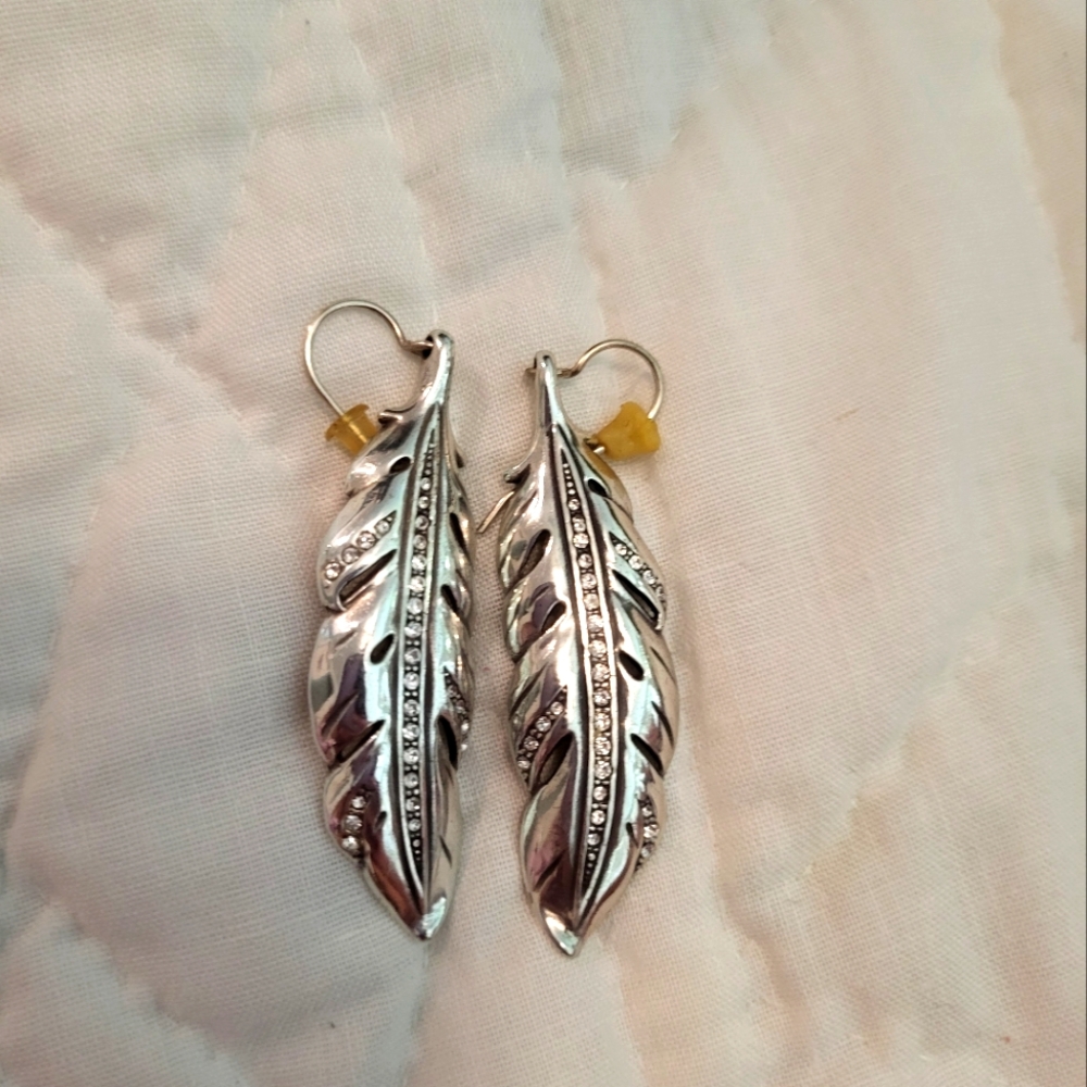 Brighton Contempo Ice Feather French Wire Earrings Silver